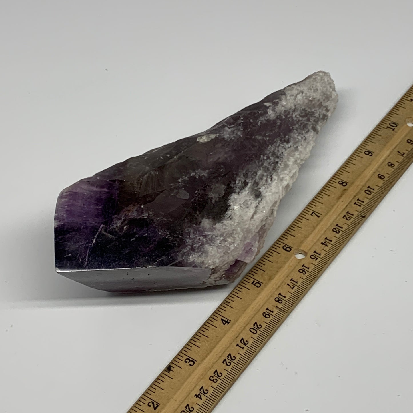 650g,7.5"x2.9"x2.3",Amethyst Point Polished Rough lower part from Brazil,B19112