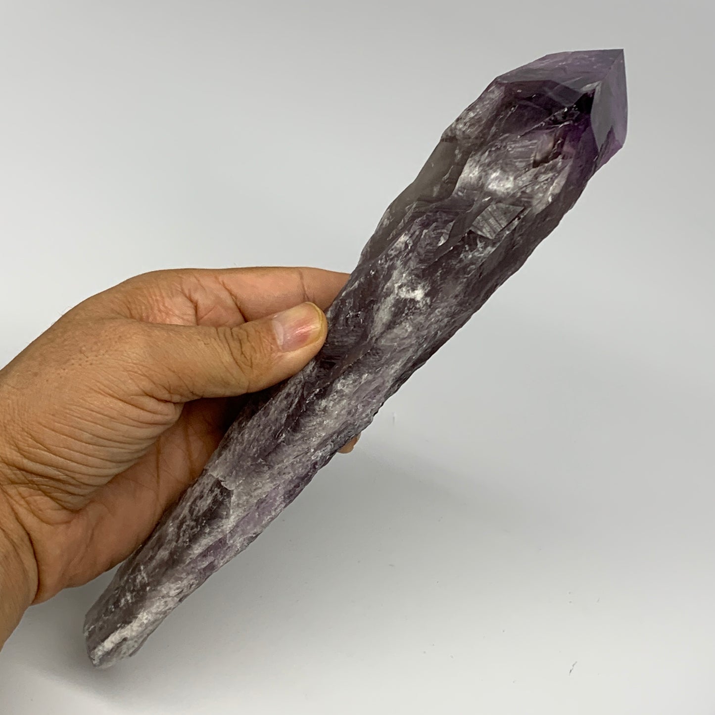 565g,10.4"x2.5"x1.6",Amethyst Point Polished Rough lower part from Brazil,B19113