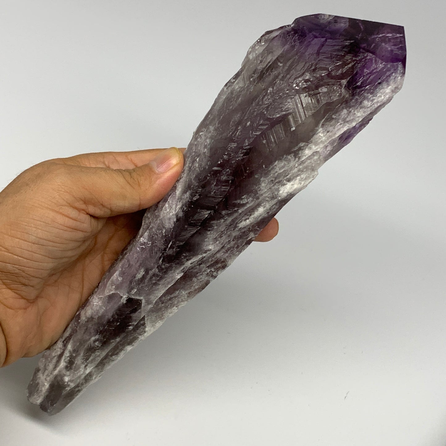 565g,10.4"x2.5"x1.6",Amethyst Point Polished Rough lower part from Brazil,B19113