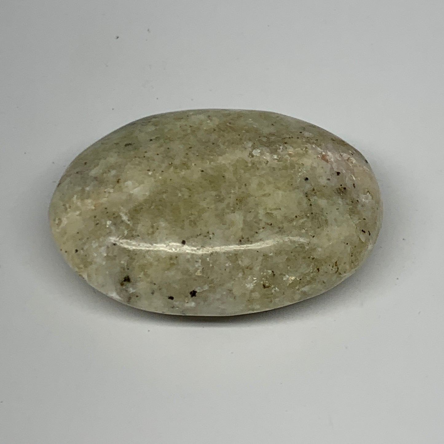 100.6g, 2.5"x1.8"x0.9", Natural Yellow Calcite Palm-Stone Crystal Polished Reiki