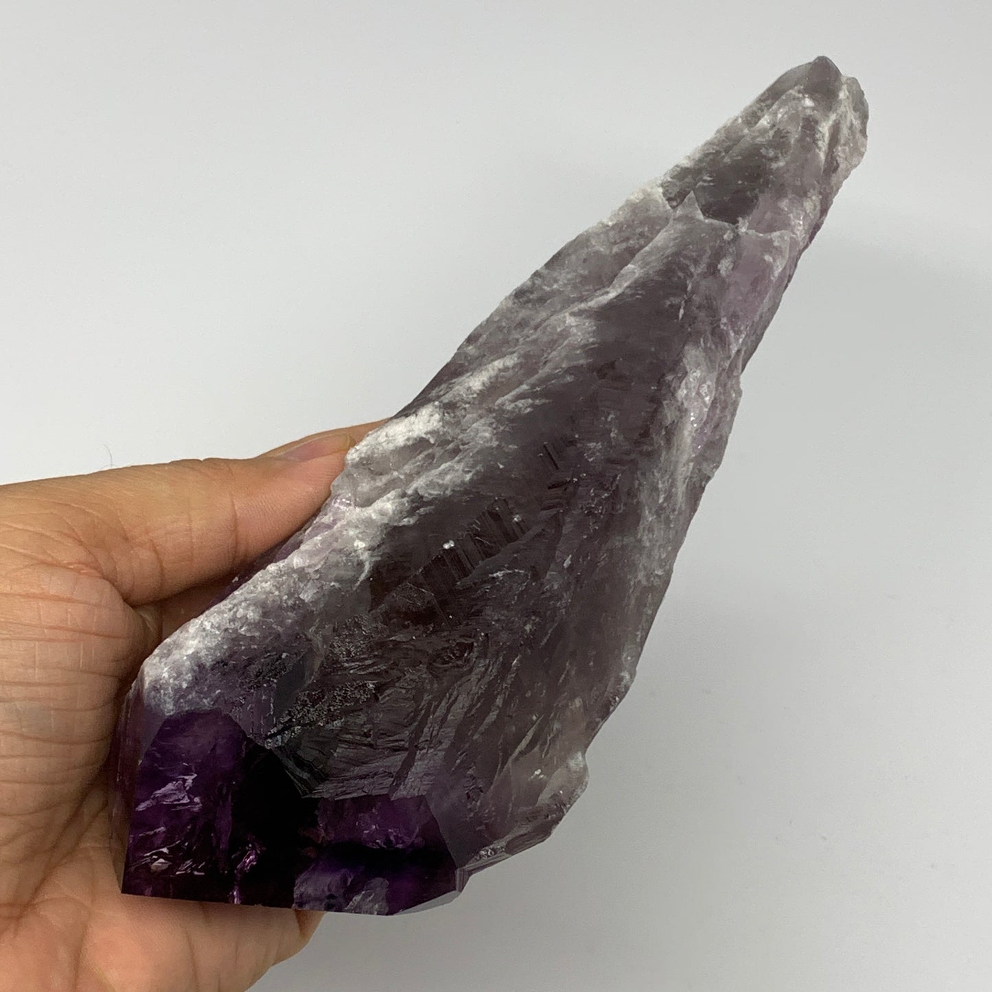 565g,10.4"x2.5"x1.6",Amethyst Point Polished Rough lower part from Brazil,B19113