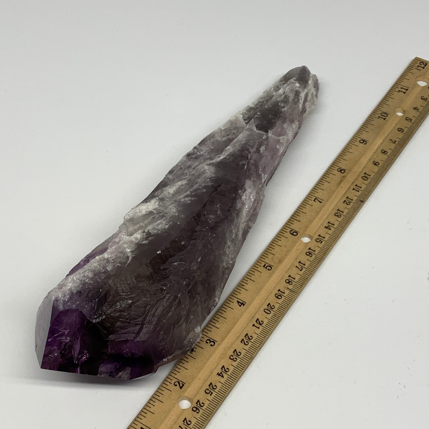 565g,10.4"x2.5"x1.6",Amethyst Point Polished Rough lower part from Brazil,B19113