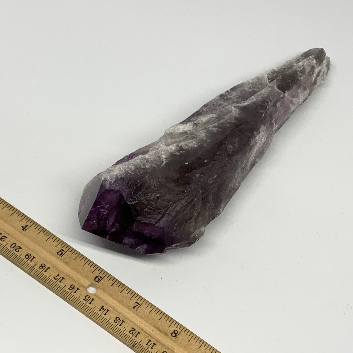 565g,10.4"x2.5"x1.6",Amethyst Point Polished Rough lower part from Brazil,B19113