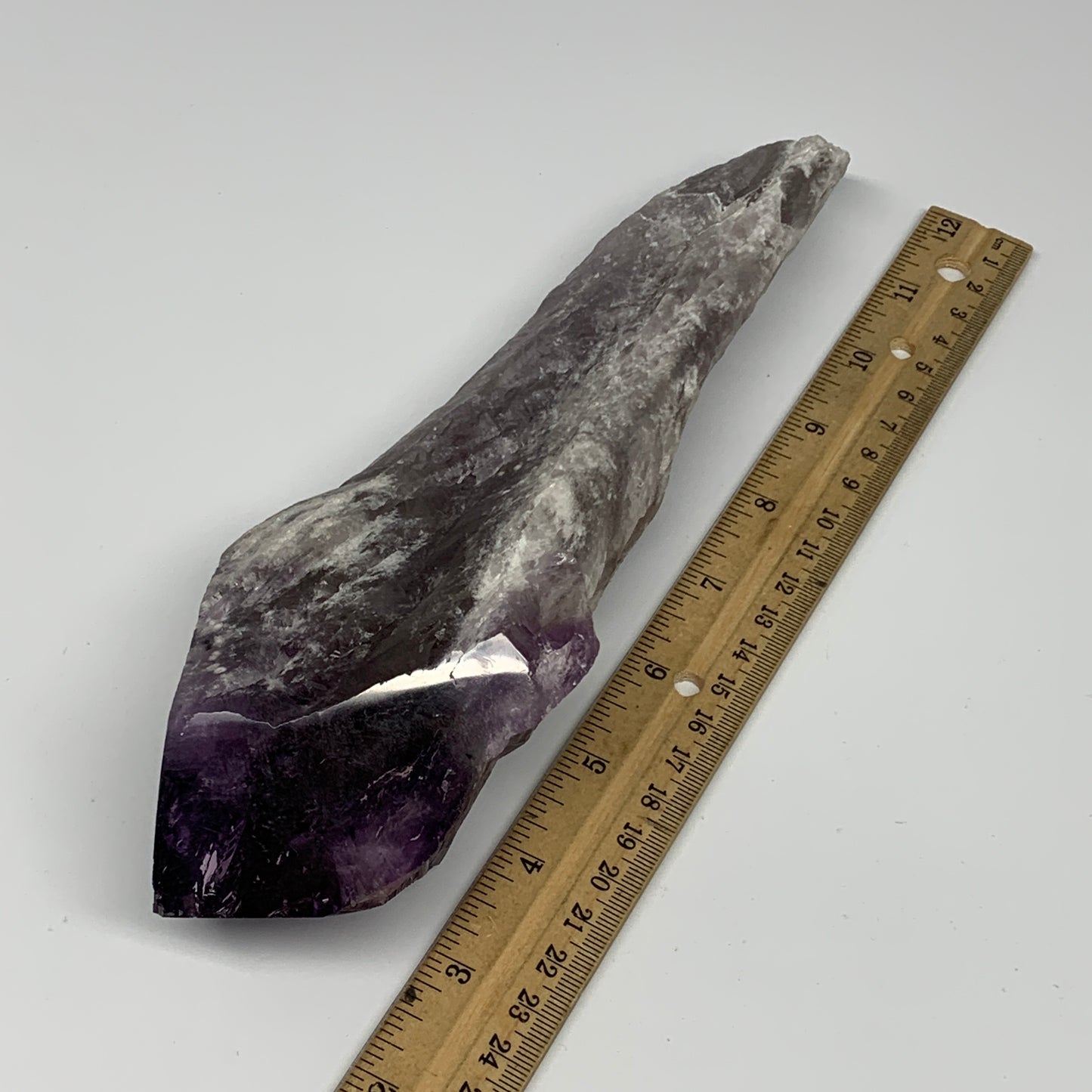 710g,10"x3.1"x1.9",Amethyst Point Polished Rough lower part from Brazil,B19114