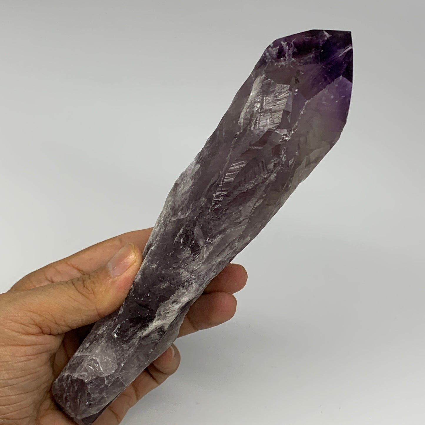 560g,8"x2.3"x1.8",Amethyst Point Polished Rough lower part from Brazil,B19115