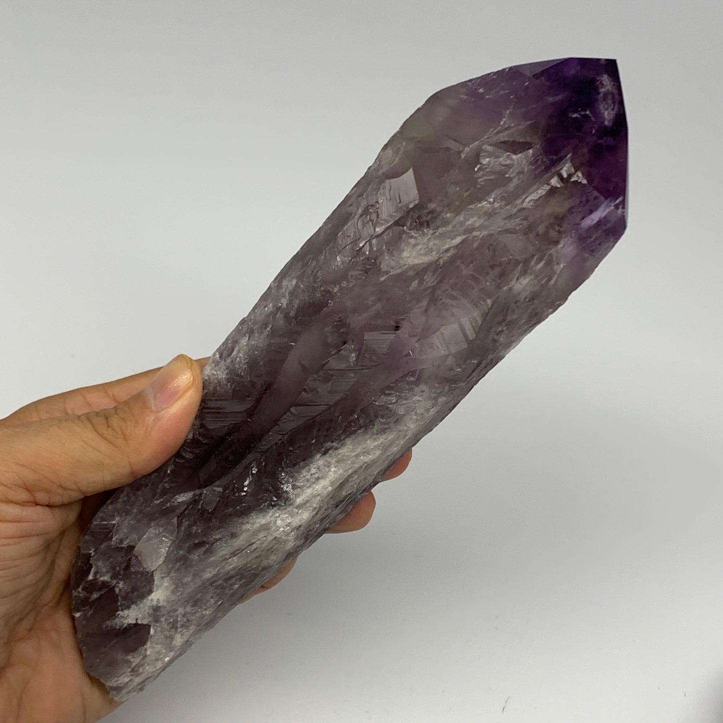 560g,8"x2.3"x1.8",Amethyst Point Polished Rough lower part from Brazil,B19115