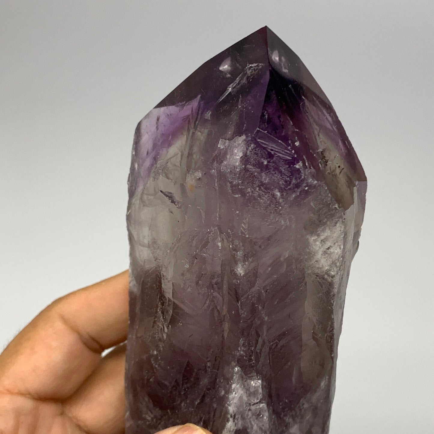 560g,8"x2.3"x1.8",Amethyst Point Polished Rough lower part from Brazil,B19115