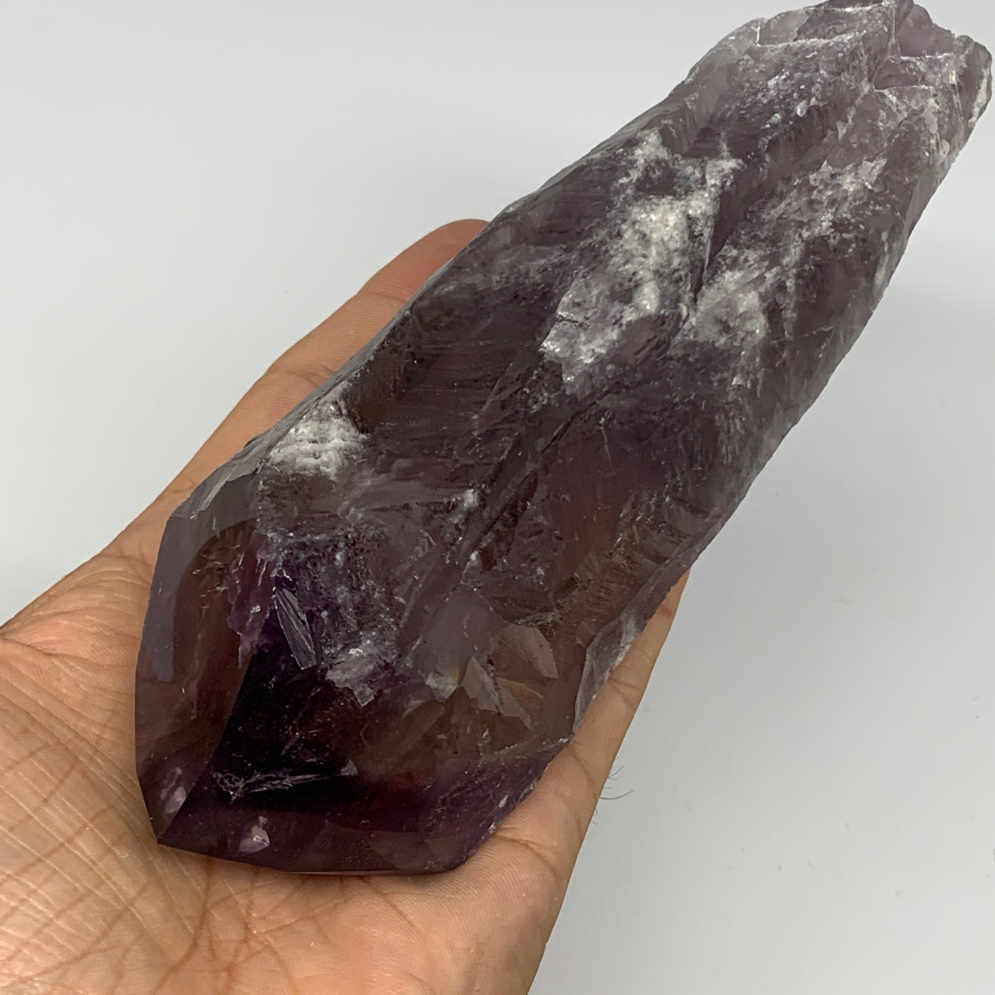 560g,8"x2.3"x1.8",Amethyst Point Polished Rough lower part from Brazil,B19115