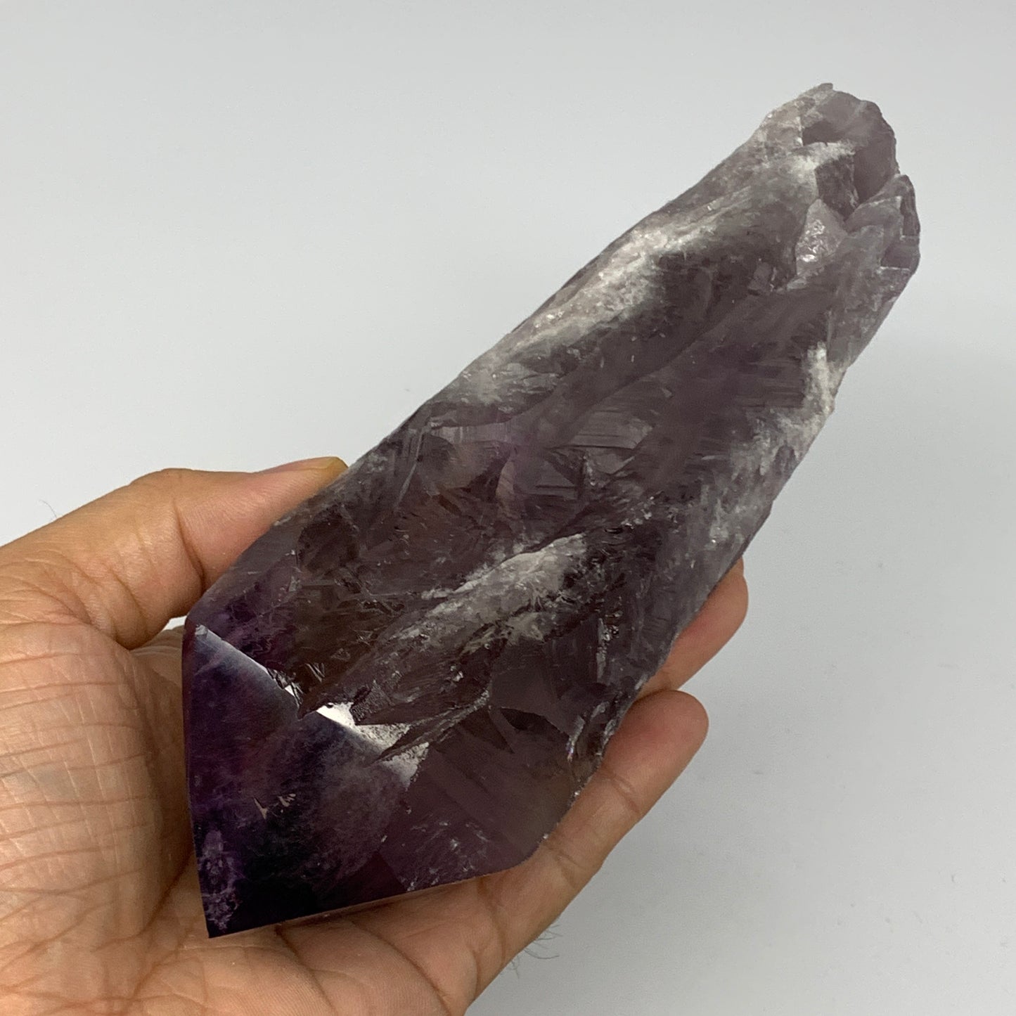 560g,8"x2.3"x1.8",Amethyst Point Polished Rough lower part from Brazil,B19115