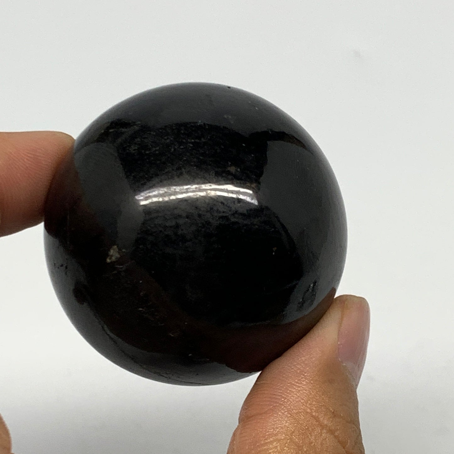 168.2g,1.8"(47mm), Natural Black Tourmaline Sphere Ball Gemstone @Brazil,B22395