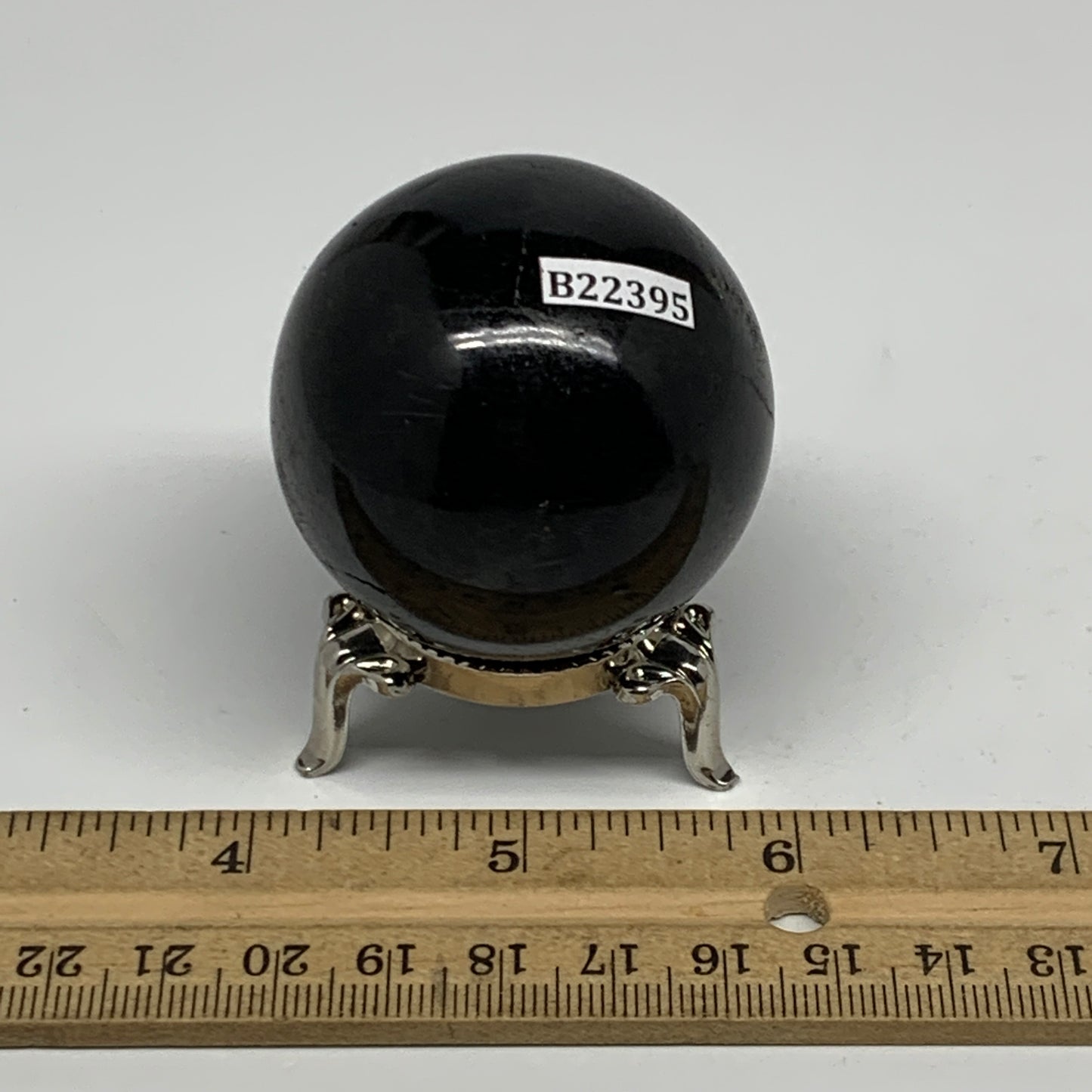 168.2g,1.8"(47mm), Natural Black Tourmaline Sphere Ball Gemstone @Brazil,B22395