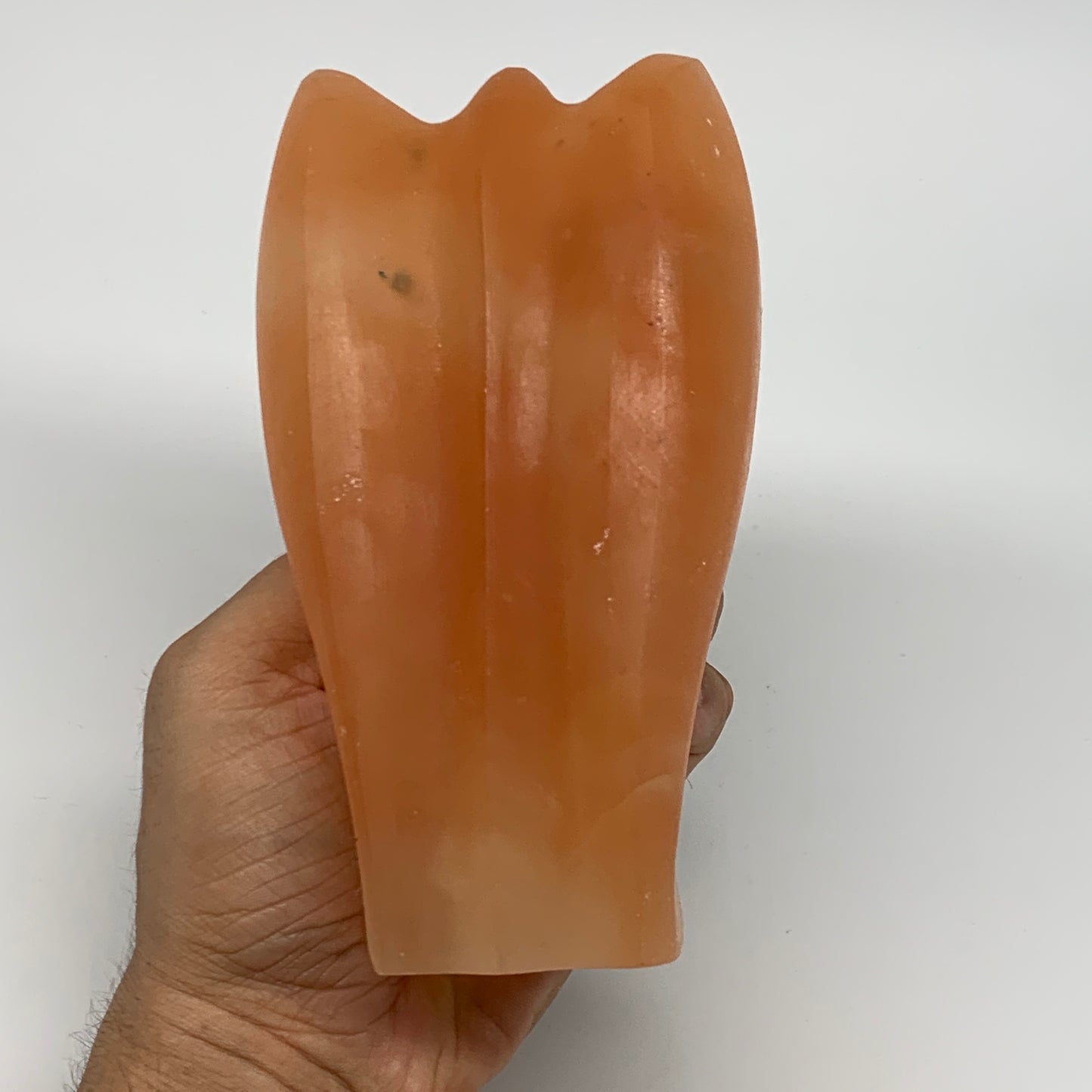 804g, 5.5"x3.1"x2.4" Orange Selenite (Satin Spar) Angel Crystal @Morocco,B9415