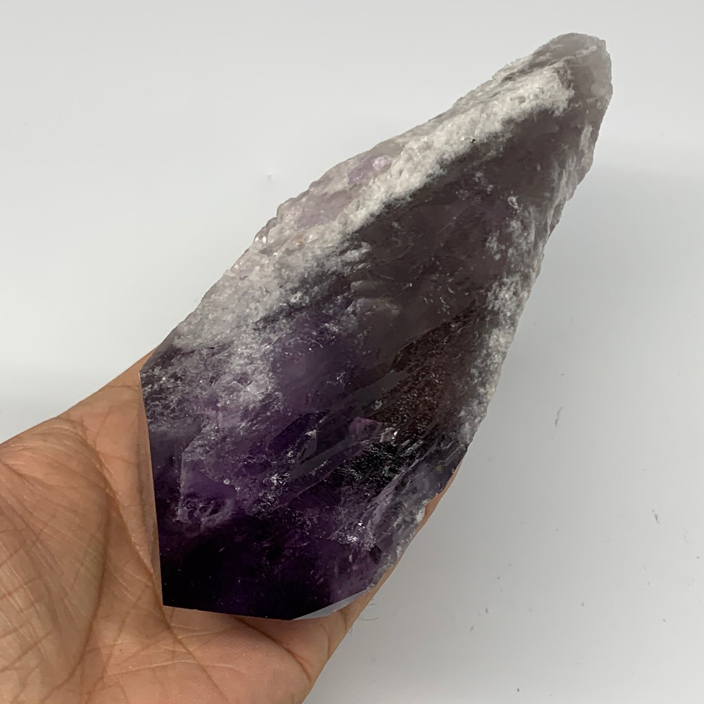 635g,6.2"x2.4"x2.1",Amethyst Point Polished Rough lower part from Brazil,B19117