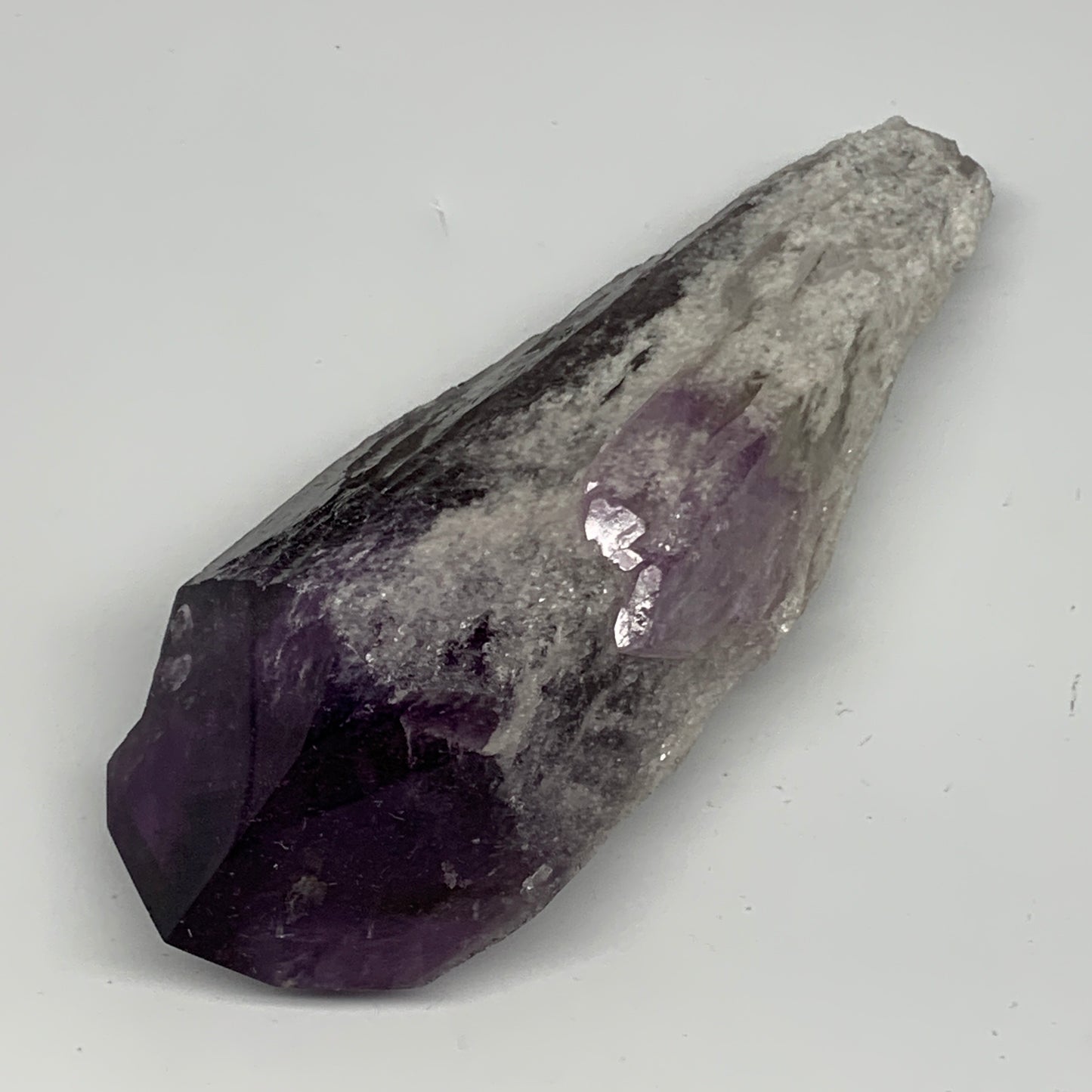 635g,6.2"x2.4"x2.1",Amethyst Point Polished Rough lower part from Brazil,B19117