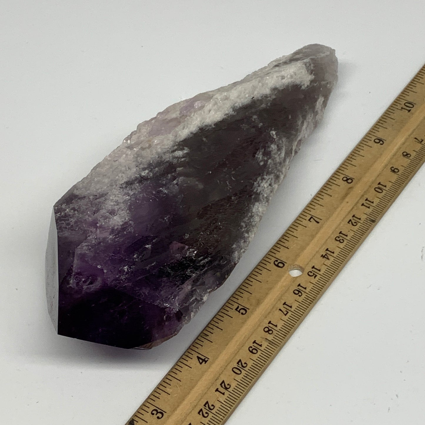 635g,6.2"x2.4"x2.1",Amethyst Point Polished Rough lower part from Brazil,B19117