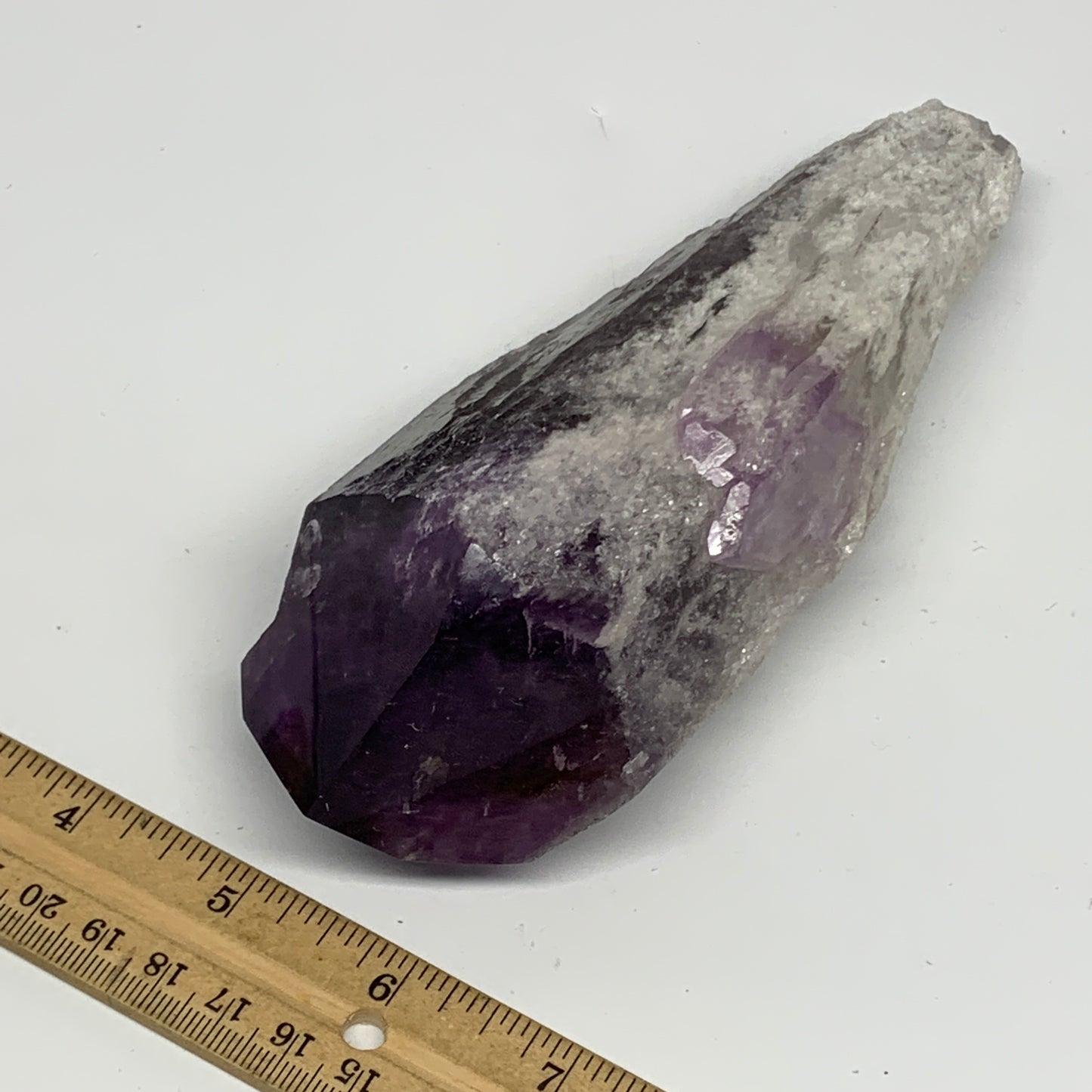 635g,6.2"x2.4"x2.1",Amethyst Point Polished Rough lower part from Brazil,B19117