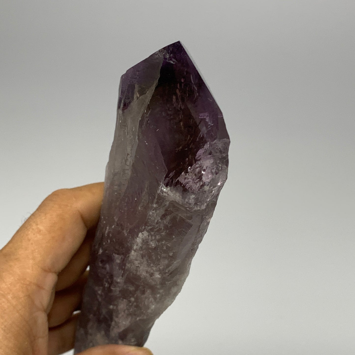 427.4g,9.75"x2.5"x1.3",Amethyst Point Polished Rough lower part from Brazil,B191