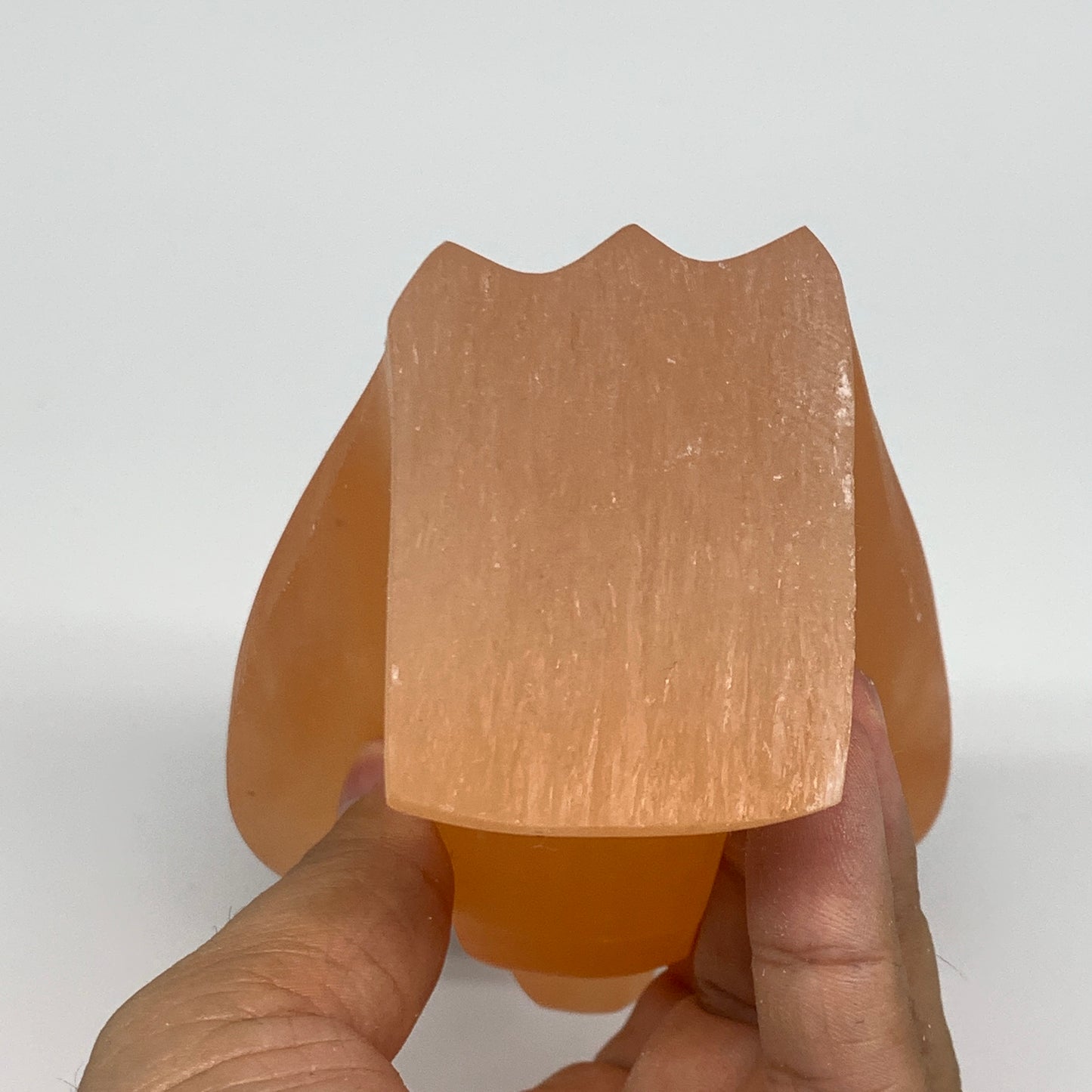 684g, 4.8"x3.4"x2.2" Orange Selenite (Satin Spar) Angel Crystal @Morocco,B9419