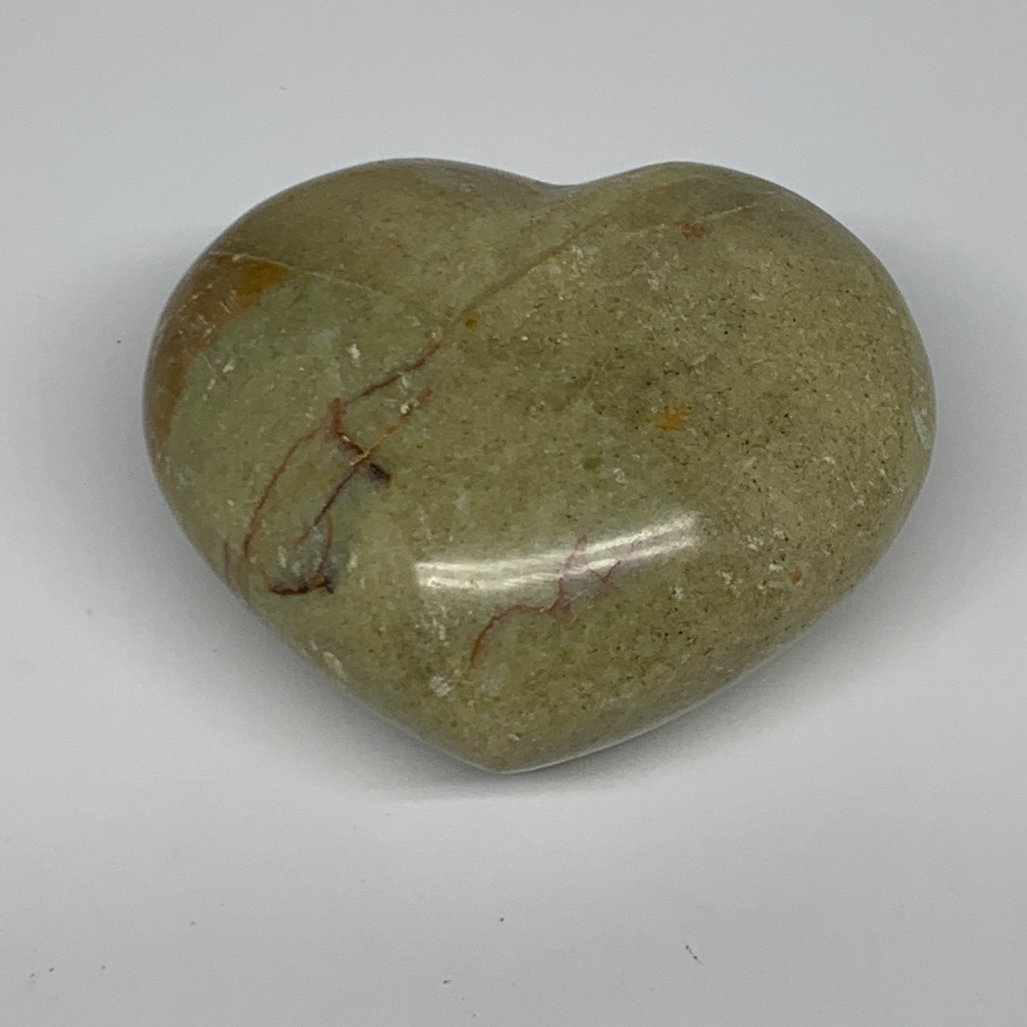 166.6g,2.4"x2.8"x1.4", Green Opal Heart Polished Gemstone @Madagascar, B17595