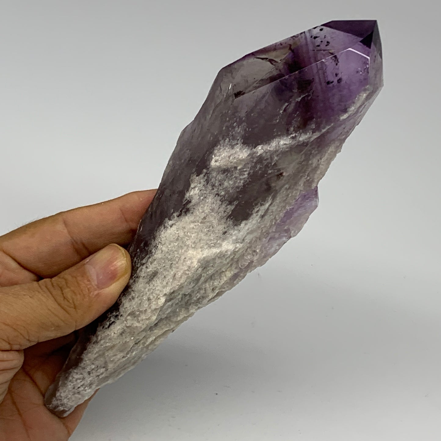 283.5g,7.1"x2.1"x1.2",Amethyst Point Polished Rough lower part from Brazil,B1912