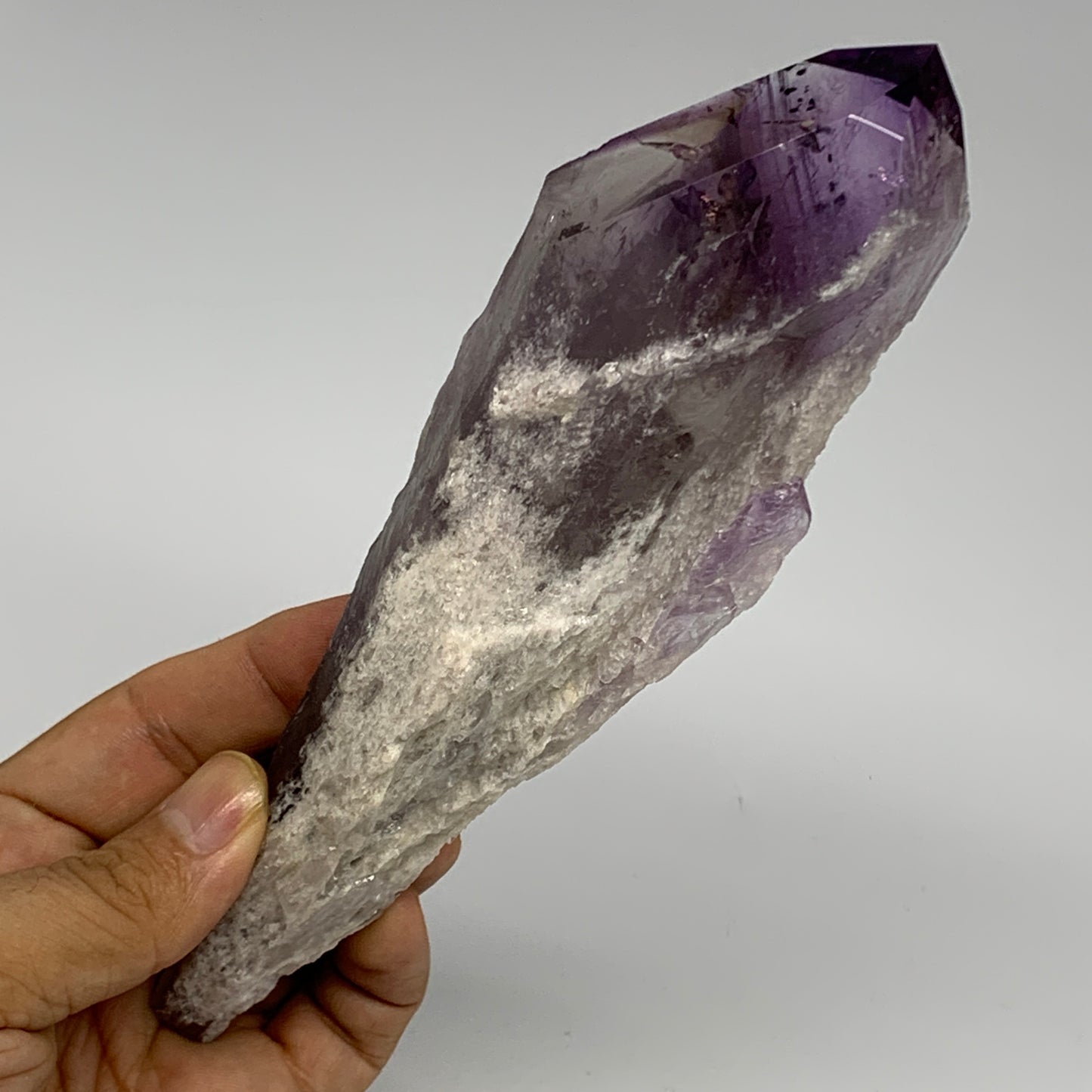 283.5g,7.1"x2.1"x1.2",Amethyst Point Polished Rough lower part from Brazil,B1912