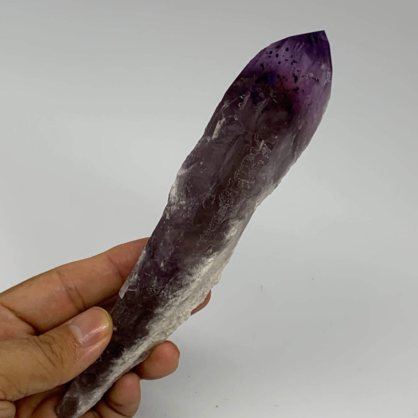 283.5g,7.1"x2.1"x1.2",Amethyst Point Polished Rough lower part from Brazil,B1912