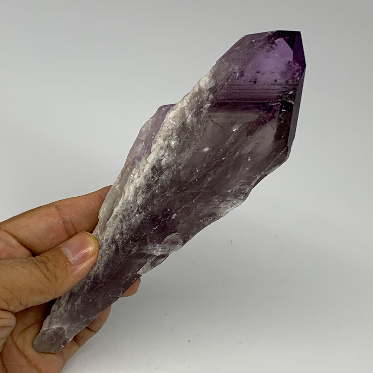 283.5g,7.1"x2.1"x1.2",Amethyst Point Polished Rough lower part from Brazil,B1912