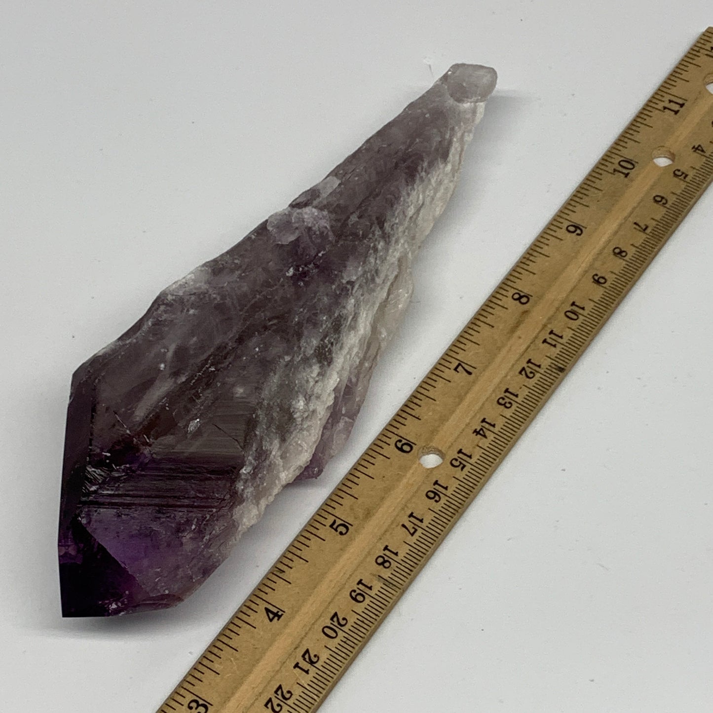 283.5g,7.1"x2.1"x1.2",Amethyst Point Polished Rough lower part from Brazil,B1912