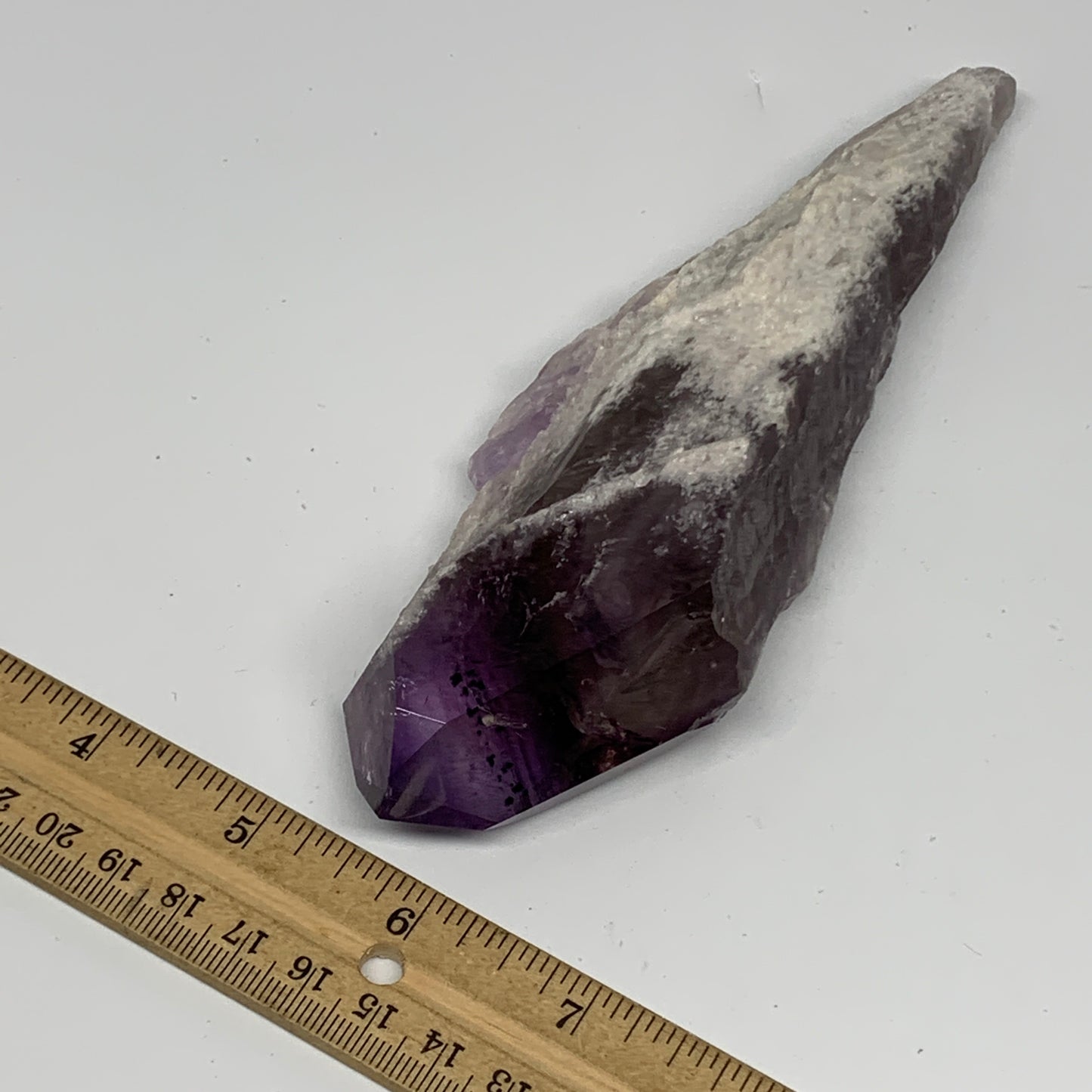 283.5g,7.1"x2.1"x1.2",Amethyst Point Polished Rough lower part from Brazil,B1912