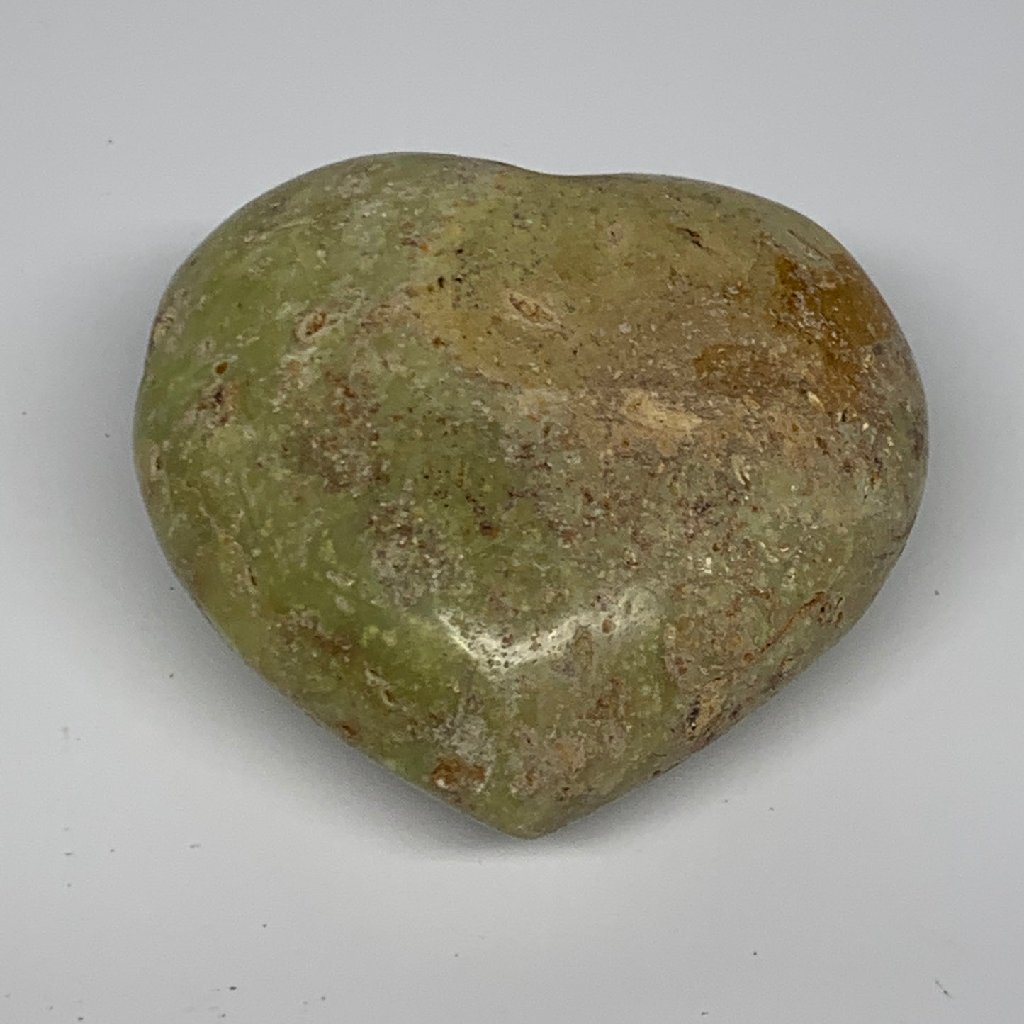 179.5g,2.7"x3"x1.5", Green Opal Heart Polished Gemstone @Madagascar, B17599