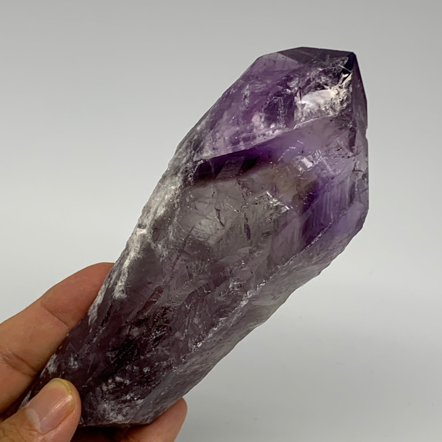 339.6g,6"x2.3"x1.3",Amethyst Point Polished Rough lower part from Brazil,B19129