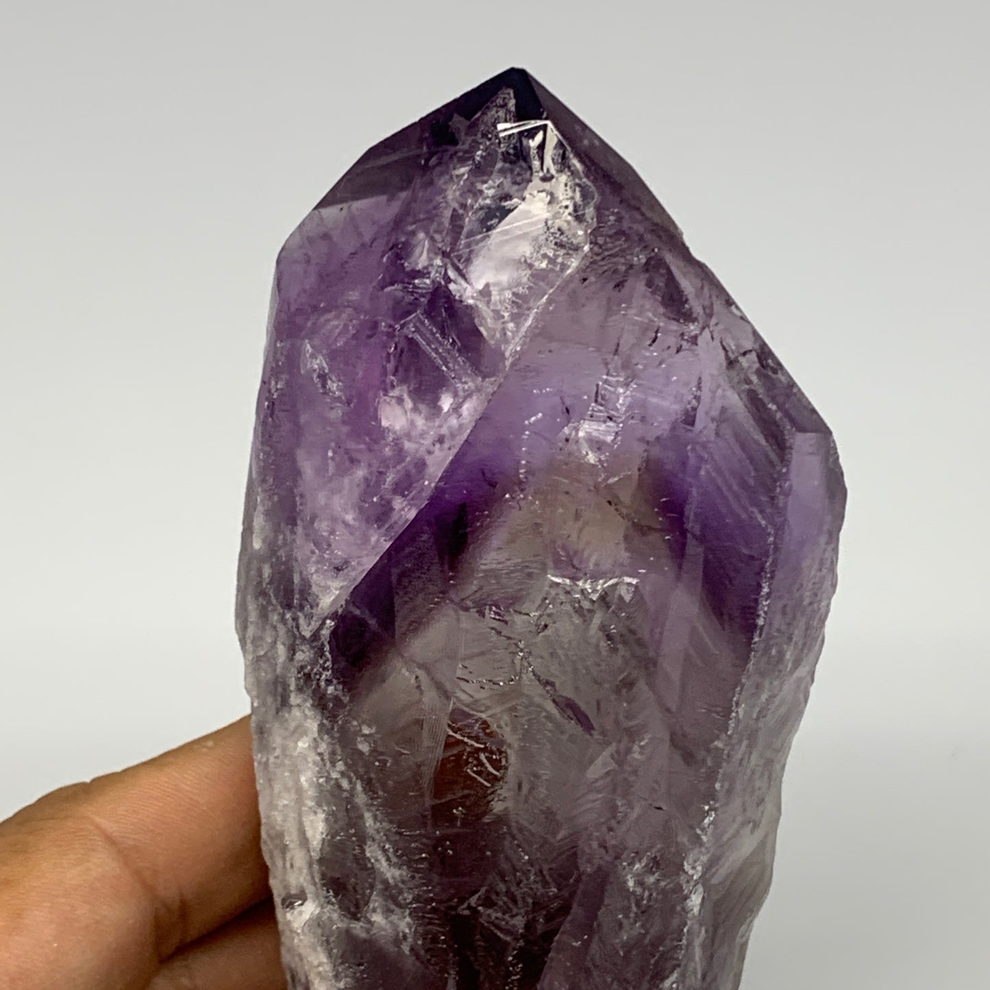 339.6g,6"x2.3"x1.3",Amethyst Point Polished Rough lower part from Brazil,B19129