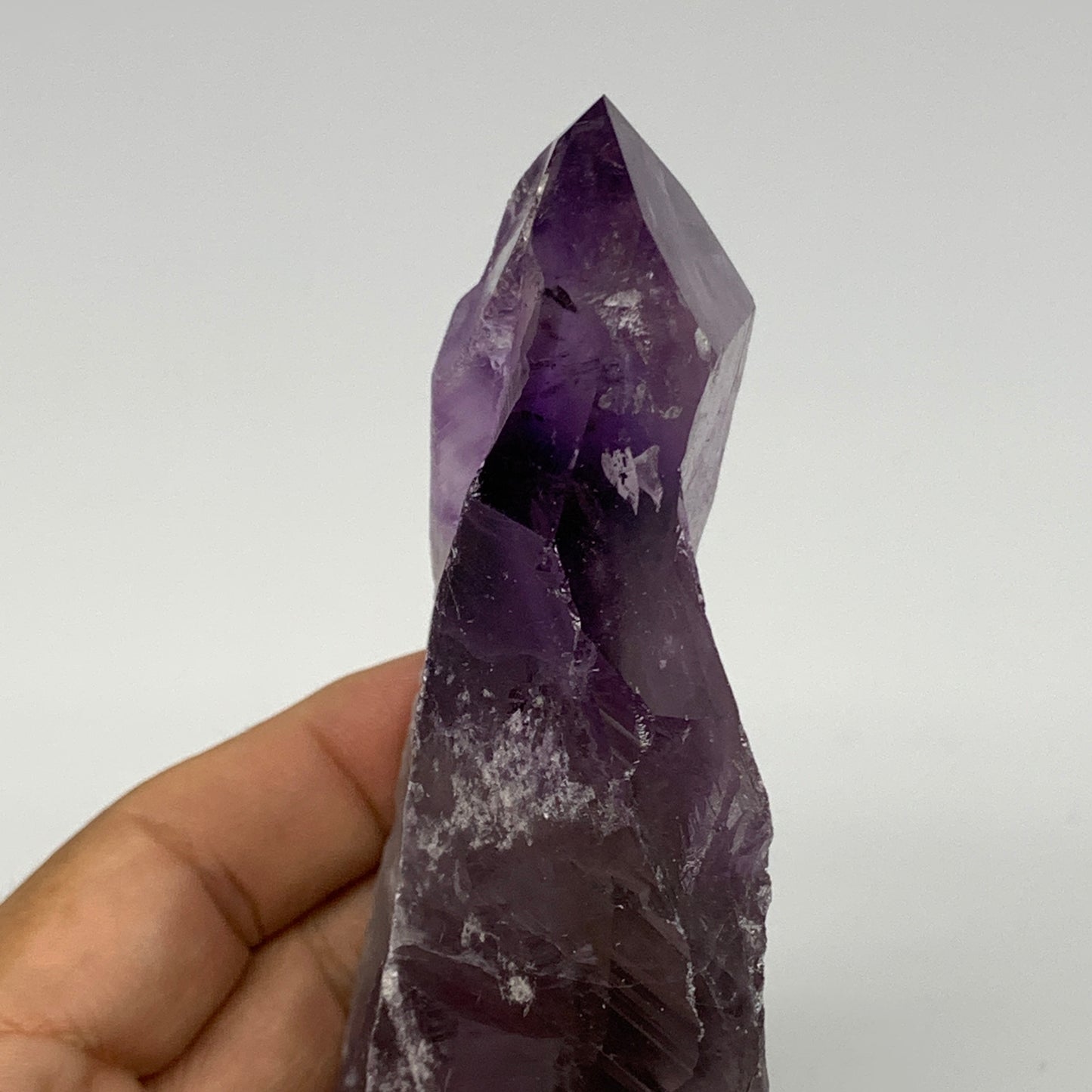 339.6g,6"x2.3"x1.3",Amethyst Point Polished Rough lower part from Brazil,B19129