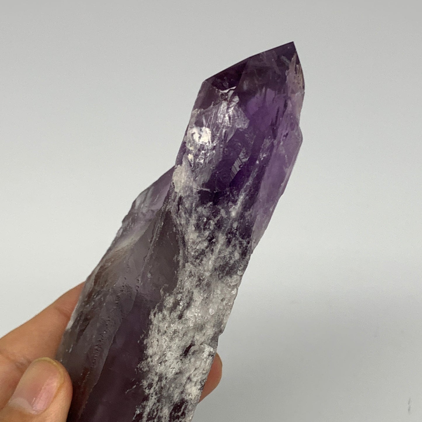 339.6g,6"x2.3"x1.3",Amethyst Point Polished Rough lower part from Brazil,B19129