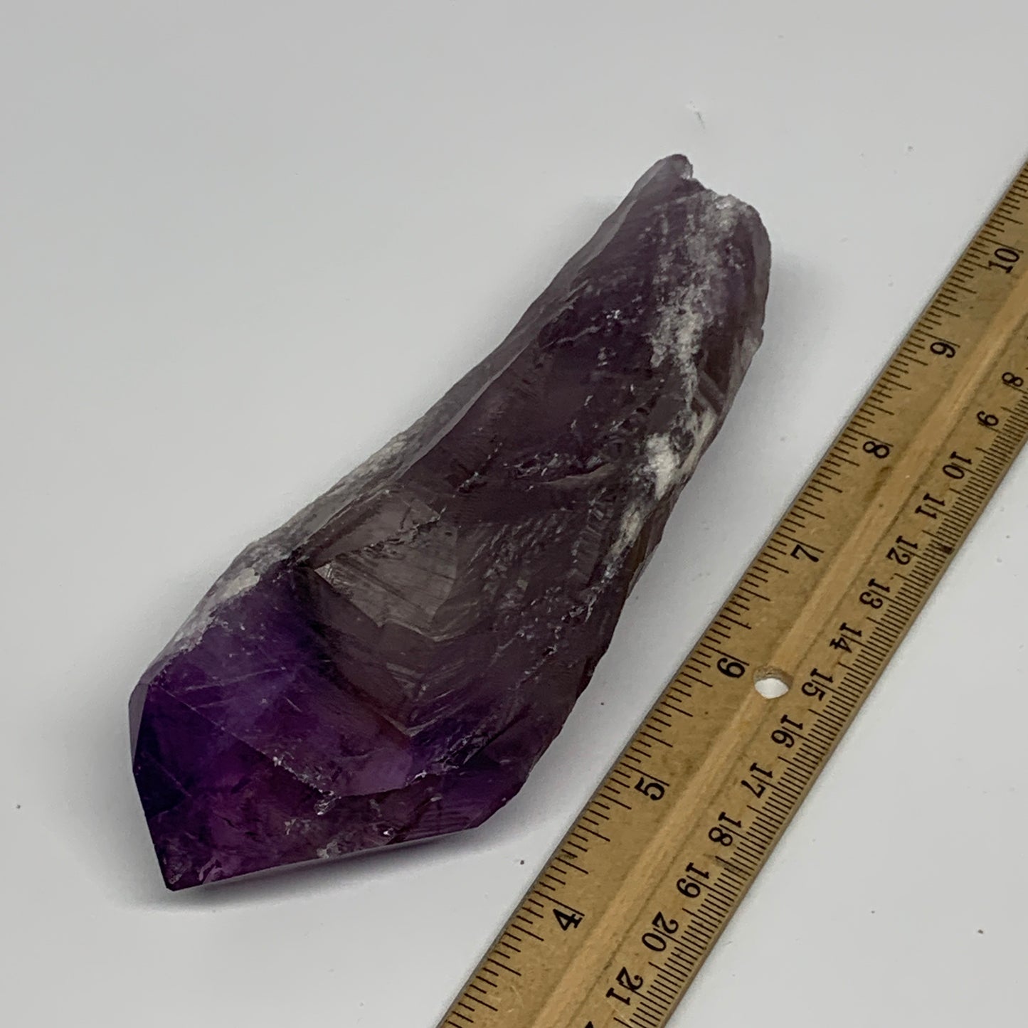 339.6g,6"x2.3"x1.3",Amethyst Point Polished Rough lower part from Brazil,B19129