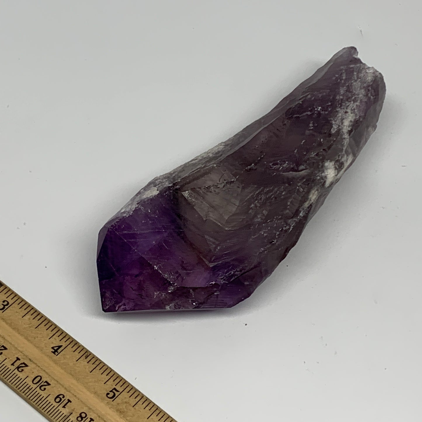 339.6g,6"x2.3"x1.3",Amethyst Point Polished Rough lower part from Brazil,B19129