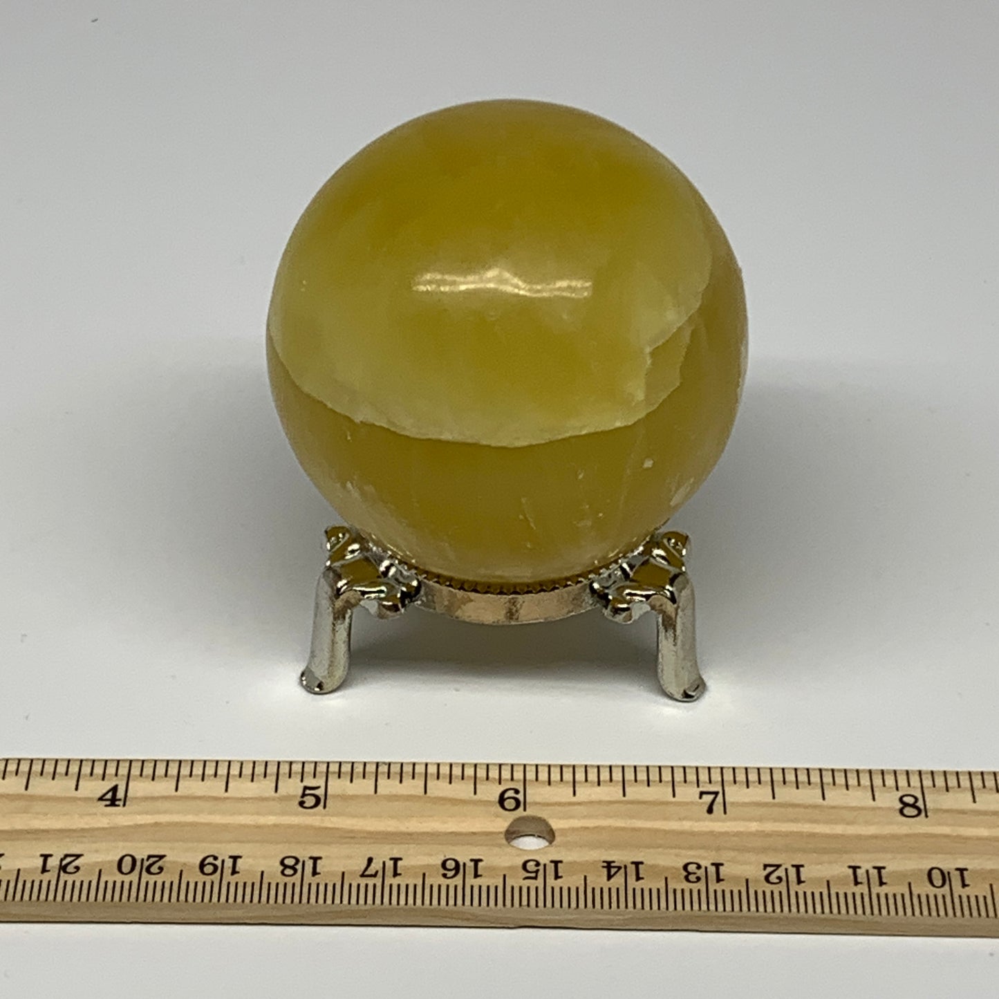 377.9g,2.5"(63mm) Lemon Calcite Sphere Gemstone,Healing Crystal,B26005