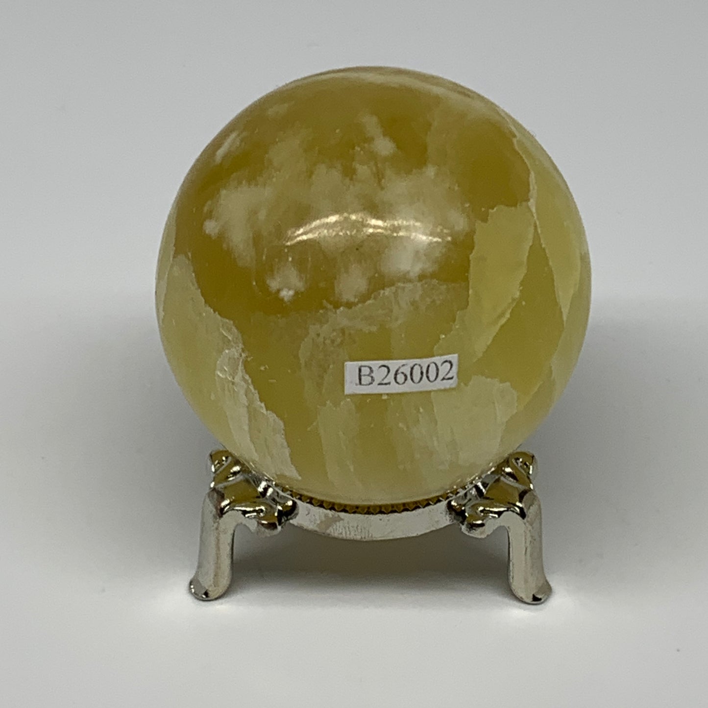378g,2.5"(62mm) Lemon Calcite Sphere Gemstone,Healing Crystal,B26002