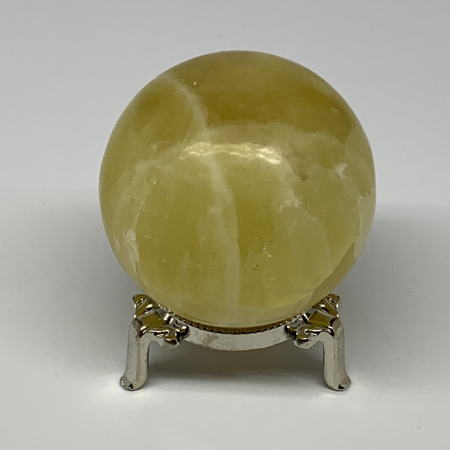378g,2.5"(62mm) Lemon Calcite Sphere Gemstone,Healing Crystal,B26002