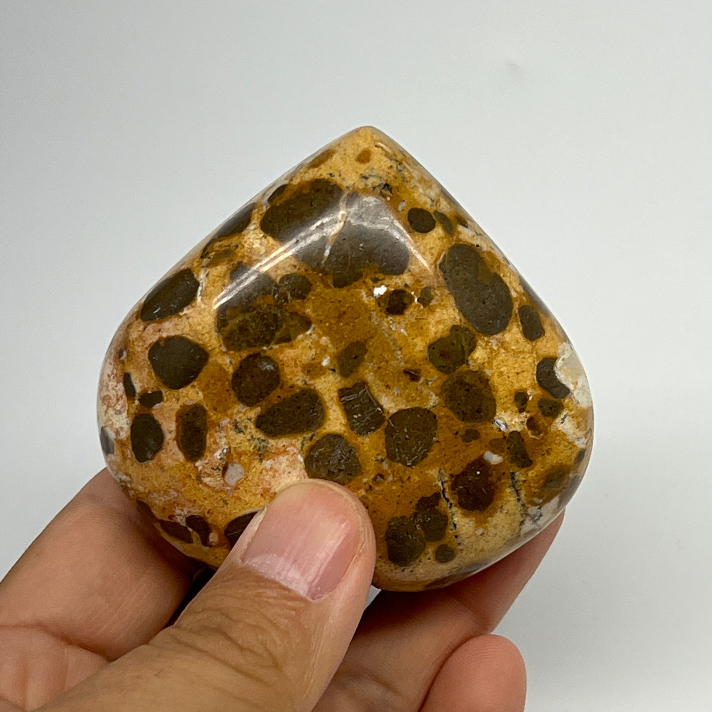 166.7g,2.4"x2.6"x1.1" Fruit Jasper Heart Polished Healing Home Decor, B21946