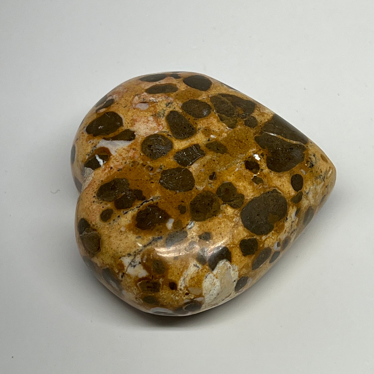 166.7g,2.4"x2.6"x1.1" Fruit Jasper Heart Polished Healing Home Decor, B21946