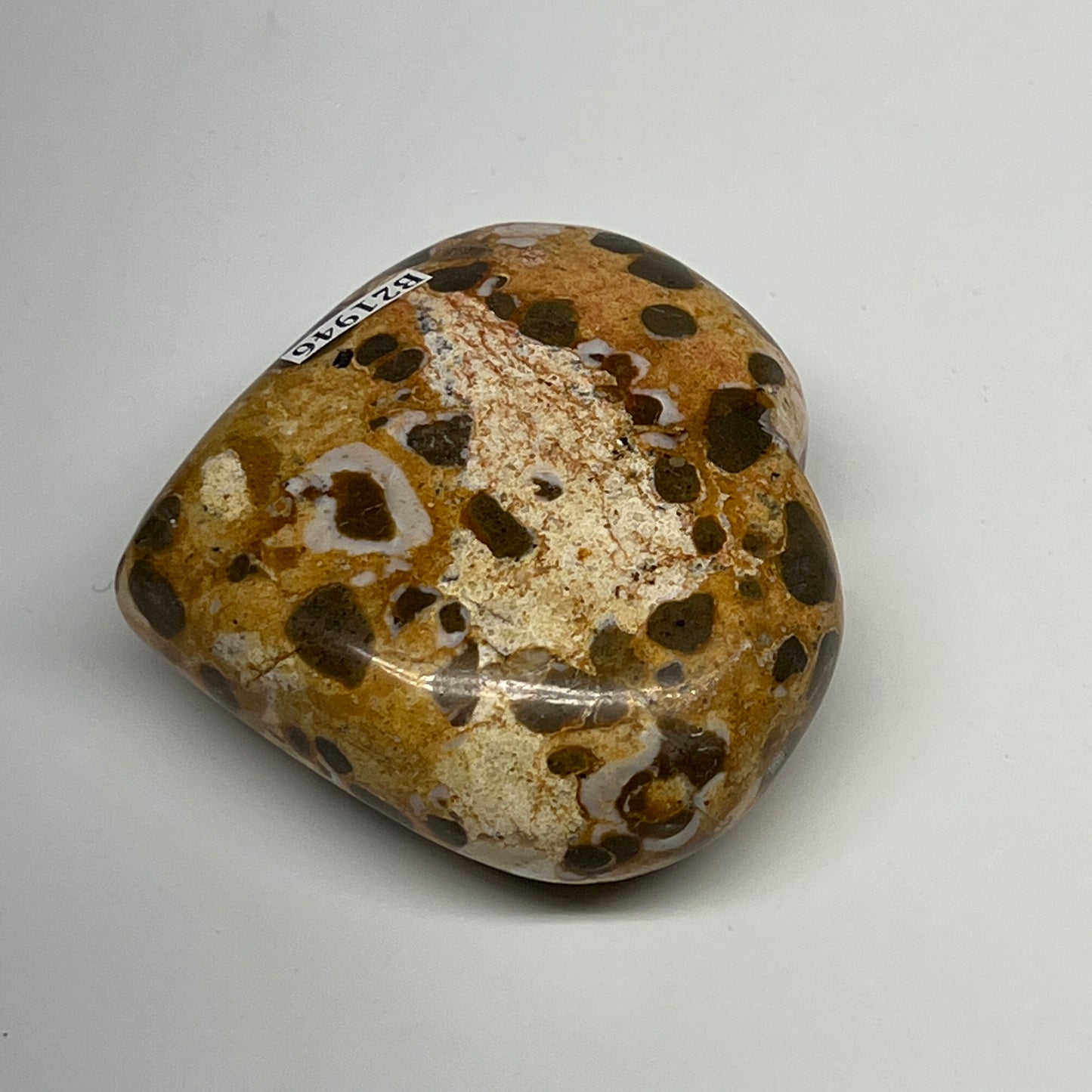 166.7g,2.4"x2.6"x1.1" Fruit Jasper Heart Polished Healing Home Decor, B21946