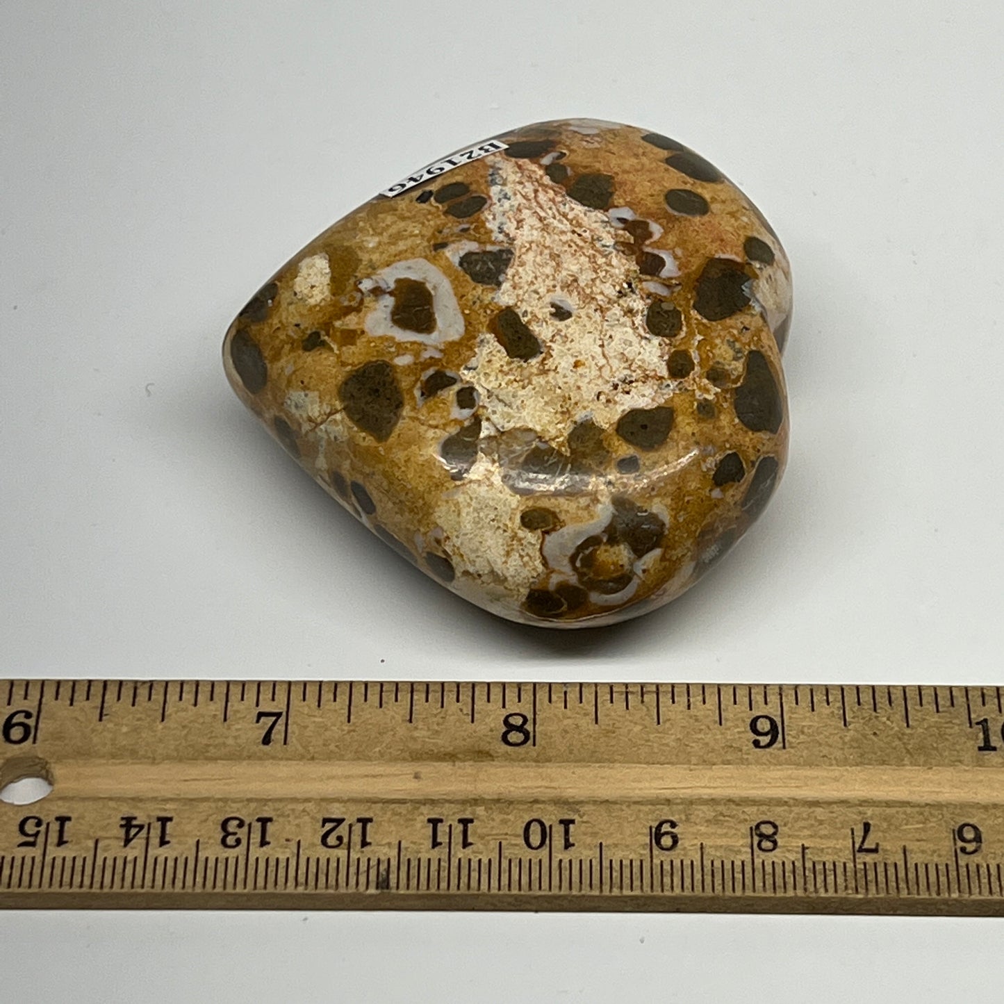 166.7g,2.4"x2.6"x1.1" Fruit Jasper Heart Polished Healing Home Decor, B21946