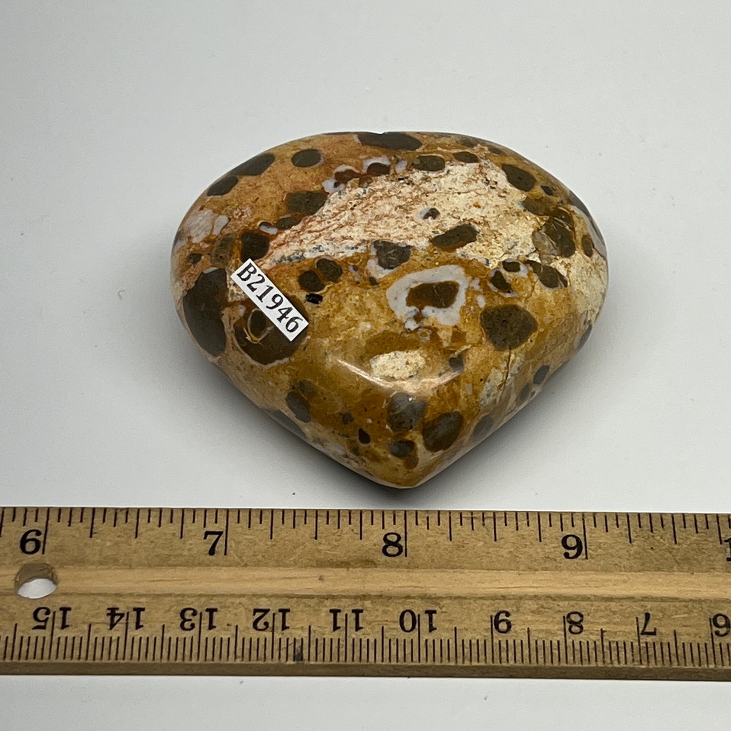 166.7g,2.4"x2.6"x1.1" Fruit Jasper Heart Polished Healing Home Decor, B21946