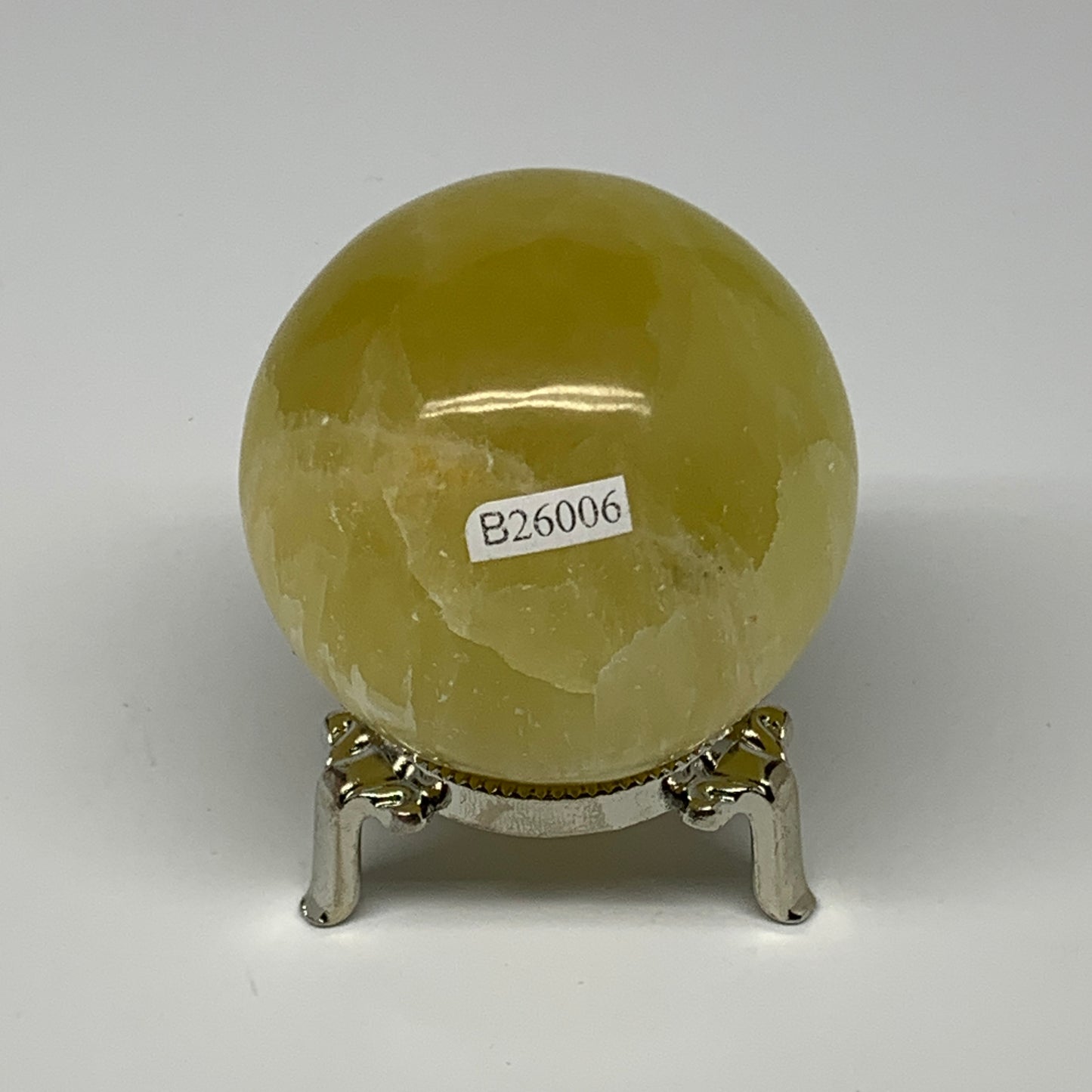 373.7g,2.4"(62mm) Lemon Calcite Sphere Gemstone,Healing Crystal,B26006