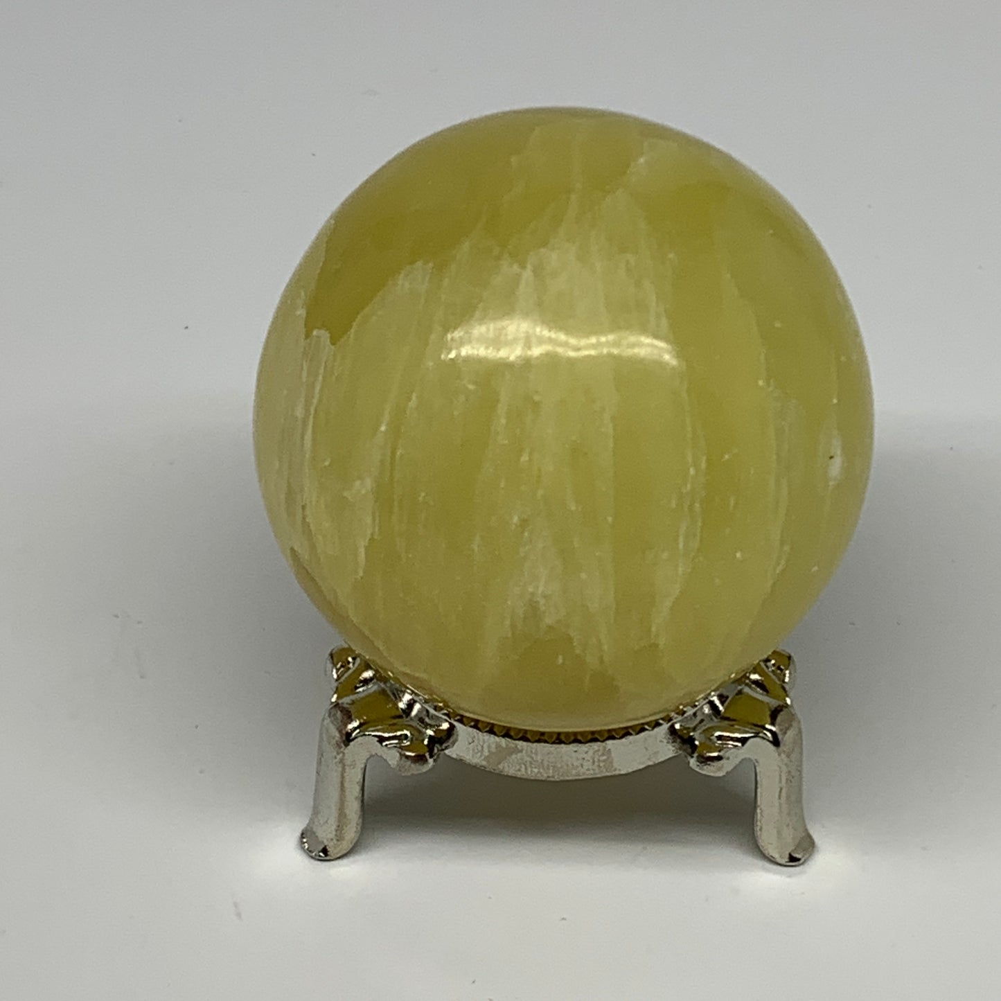 373.7g,2.4"(62mm) Lemon Calcite Sphere Gemstone,Healing Crystal,B26006