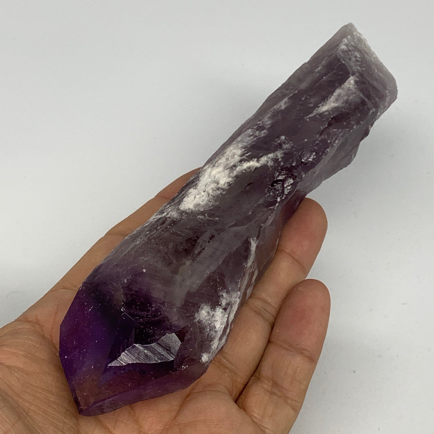 237.1g,6.7"x1.4"x1.5",Amethyst Point Polished Rough lower part from Brazil,B1913