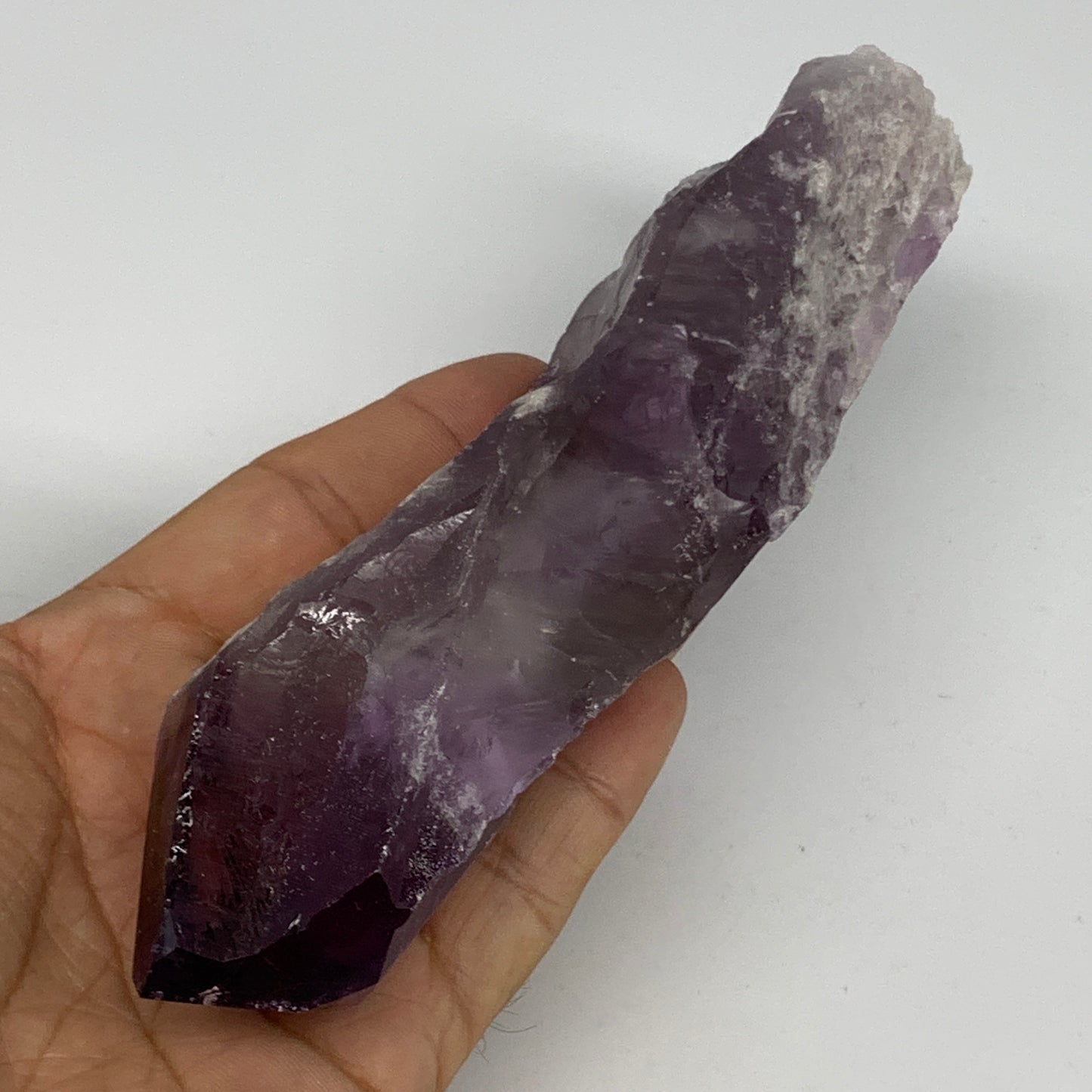 237.1g,6.7"x1.4"x1.5",Amethyst Point Polished Rough lower part from Brazil,B1913