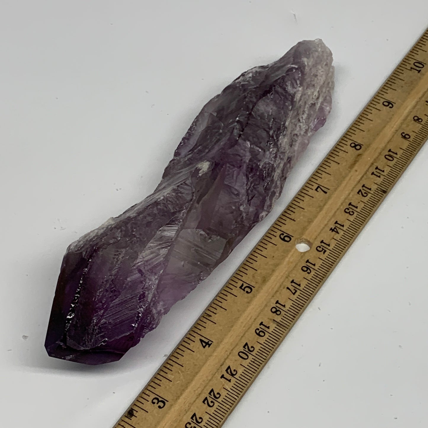 237.1g,6.7"x1.4"x1.5",Amethyst Point Polished Rough lower part from Brazil,B1913