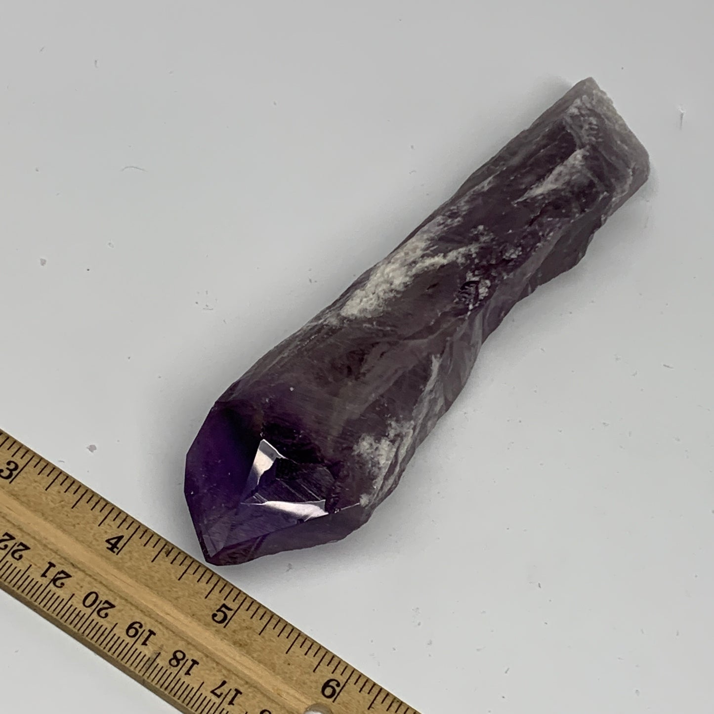 237.1g,6.7"x1.4"x1.5",Amethyst Point Polished Rough lower part from Brazil,B1913